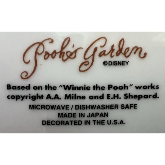 Poohs Garden Milne & Shepard Collector Plate Vintage Disney Bone China - Picture 7 of 7